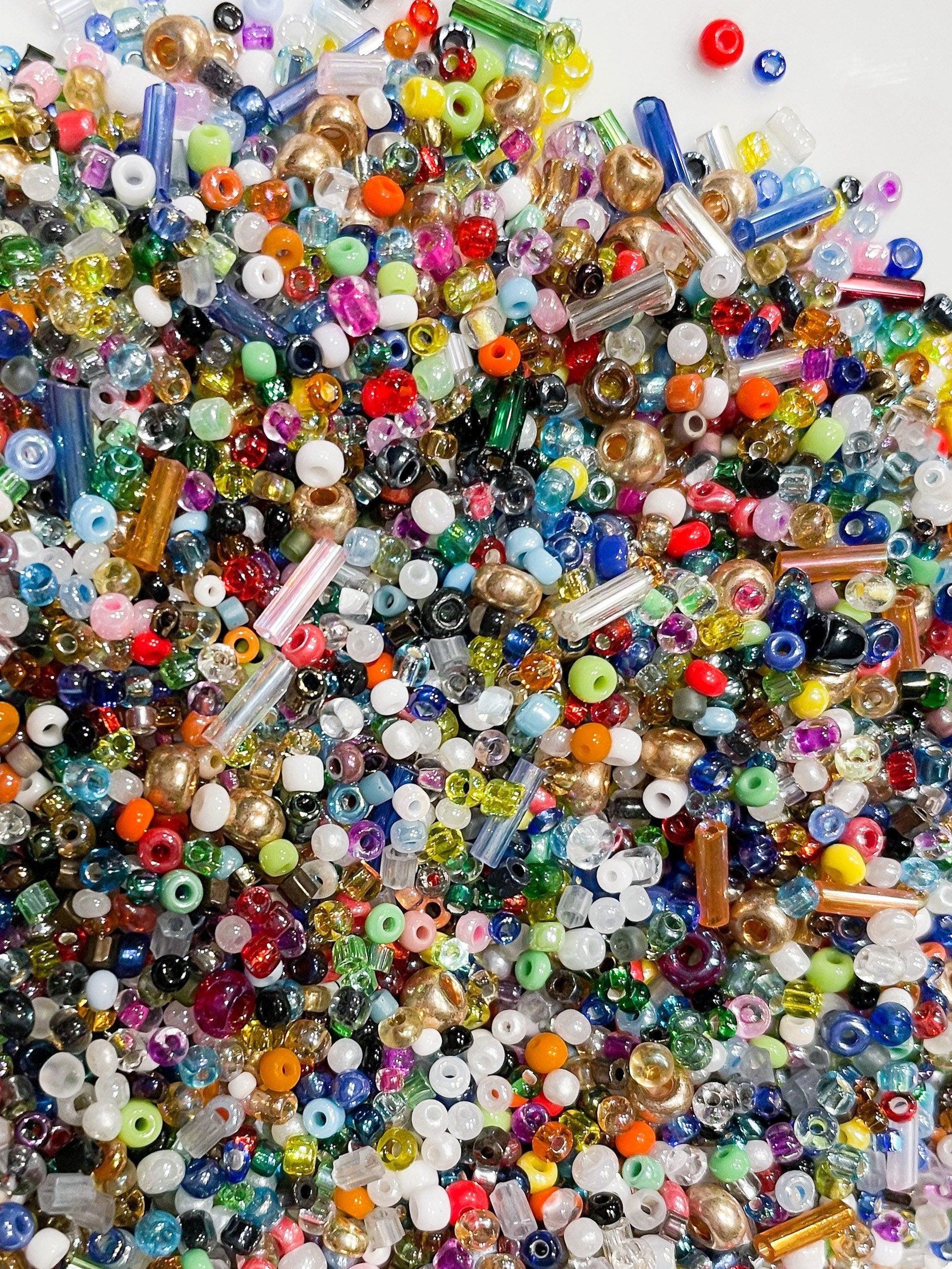 445G Multicolor Glass Seed Bead Mix, Soup, Bead Confetti, 2mm-4mm