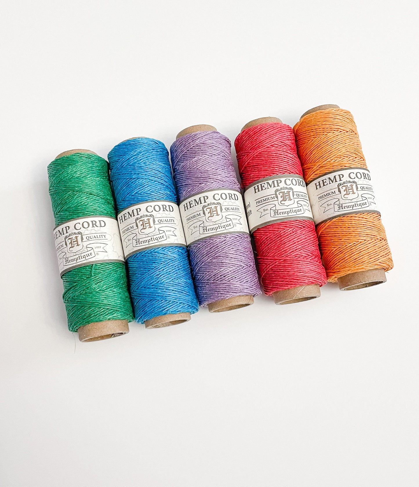 Natural Hemp Cord In Assorted Bright Colors - .5mm Hemptique Cord in Your Choice of Color