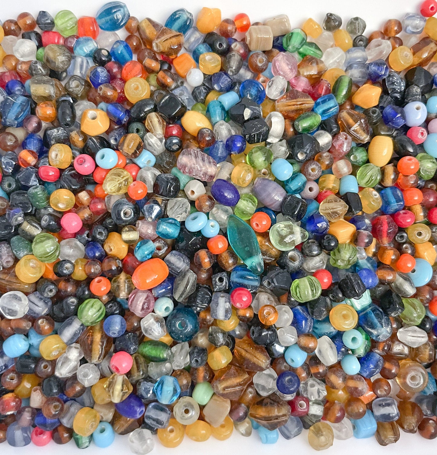 Small Glass Bead Assorted Variety Mix of Colors, Shapes, and Sizes 3-6mm