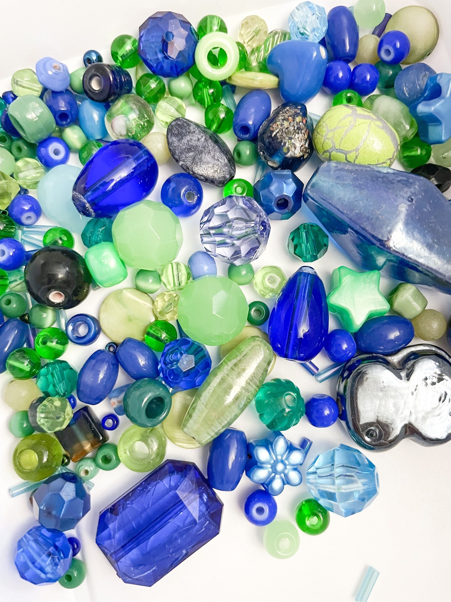 Sea Blue and Green Curated Assorted Variety Mix Bead Soup Blend (100g)