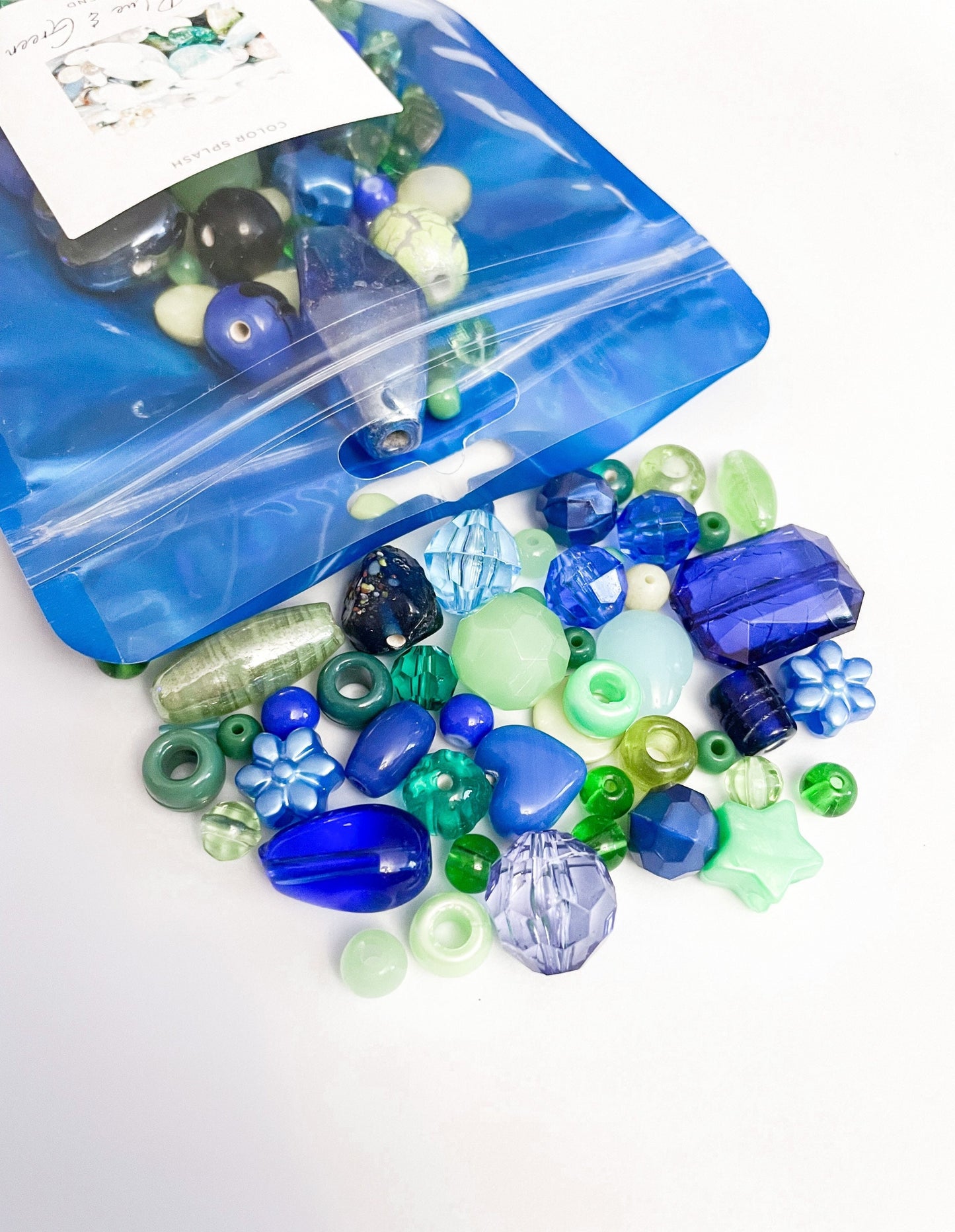 Sea Blue and Green Curated Assorted Variety Mix Bead Soup Blend (100g)